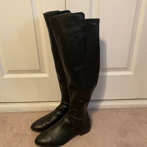 Knee length black boots